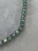 Prix en gros 925 Siltling Silver 24 pouces 6,5 mm Green Colore Collier Moisanite Collier Collier