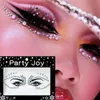 Dövme Transferi 3D Gözler Yüz Makyaj Geçici Dövme Kendi Yapışkan Kristal Glitter Pırlanta İnci Mücevher Etiketleri Festival Vücut Sanat Süslemeleri 240427