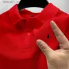 メンズTシャツファッショントレンドTシャツメンズストリート衣料品ボタンアッププルワークビジネスカジュアルサマーラペル短袖クイック乾燥ポロQ240426