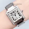 Kies werken Automatisch horloges Carter Womens Watch Tank Square Diamond Mechanical Movement Watch W51002Q3