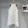 Sukienki zwykłe Prepomper 2024 Letni przylot Bak Bak jasny jedwabny puszysty pluszowy kantar Krótka mini biała sukienka Kobiety GP856