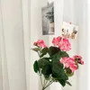 Dekorativa blommor 1 Gäng konstgjord pelargon rödrosa lila växtblomma Silk Fake Hortensia Begonia Home Office Wedding Decor