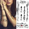 Tatouage Transfert Black Alphabet Lettre de tatouage temporaire Autocollant Bran Sleeve Love Mot Heart Lightning Falle Fake Body Mand Finger Femme Totem 240427