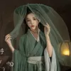 Hanfu klänning kvinnor forntida kinesiska traditionella hanfu set kvinnlig cosplay kostym sommar Hanfu grön jacka med vit klänningsuppsättningar 240418