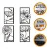 Decorative Figurines 4 Pcs Lotus Leaf For Wall Decoration Decorations Living Room Ornament Dining Iron Bedroom Kitchen Metal Home