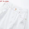 Women's Jeans Y2K White Straight High Waist Denim Vintage Long Trousers Streetwear Torn Embellished 6164076