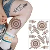 Tatuaż Transfer Brązowy henna koronkowe Tymczasowe tatuaże naklejki dla kobiet mehndi naklejki do ręcznego szyi pióra Flora henna tatuaże Waterproof 240427