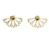 Stud Earrings Original 925 Sterling Silver Gold Colors Plain Fine Flower Women Jacket Earring Studs1855911