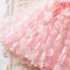 Robes de fille Summer 3D Fleur en chemins Roux de manches robes de manches 1 à 5 ans