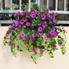 Decorative Flowers Artificial Silk For Table Decoration Fake Vine Petunia Rattans Wedding Home Party DIY Hanging Basket Decor