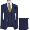 3 PCS Set Trait Pants Vest Doble seno a medida Fashion Fashion Boutique Boutique Boutique Groom Jaqueta de boda Blazers Blazers 240422