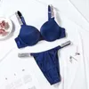 Brassiere Suisse Rassemble de soutien-gorge sexy sets Girl Smooth Breathable Underwear Set Adjustable Female Diamond Underwear Womens vs Briefs Bras Q0715 TXEX