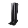 Bottes 2024 Rusée d'hiver Botas Mujer Big Size 34-46 High Talons Chaussures d'automne pour femmes Sexy Casual Women's 6-3