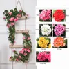 Flores decorativas 1 Flor artificial Begonia Begonia Bouquet Rattan Cesta de seda Pared colgante Garra Garland Decoración de la boda del hogar