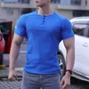 Camisetas masculinas de moda e moda de mangas curtas de mangas curtas de lazer
