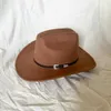 Szerokie czapki wiadra czapki vintage zachodni kowbojski kapelusz dla mężczyzn kobiety z kształtowaną szeroką kowarską kowarską kowarską kowalską czapką kościół sombrero hombre caps y240425
