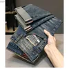 Heren jeans retro blauwe heren jeans gewassen met match street smart broek potloodbroek casual trend street heren jeansl2404