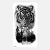 Tattoo -overdracht 1 stks Waterdichte tijdelijke tattoo sticker Forest Lion Tiger Bear Flash Tattoos vrouwen Luipaard Wolf Crown Body Art Arm Fake Tatoo 240426