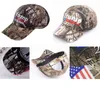 Camo Donald Trump Hat Make America Great Maga Caps USA Flag 3D Embroidery Letter Snapback Camouflage Mens Baseball Cap för kvinnor D1696247