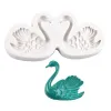 Molds Paar Swan Siliconen Mold 3D Fondant Cake Decoratie Schimmel Soap Mallen Chocolade Cookie Pastry Baking Tool Kitchen Accessoires