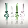 5.9 Inch 14mm Female Glass Rig Stick with Thick Pyrex Clear Pink Green Colorful Glass Nector Collector Smoking Hand Pipes Straw Tube