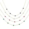 Choker 2024 Classic Colorful Cz Zirconia Paved Heart Thin Cuban Link Chain Necklace Arrived Fashion Women Jewelry