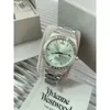 오리지널 패션 손목 시계 Viviane Westwood Dowager Green Watch 여성 토성 작은 금 시계 패션 작은 블루 시계 장미 핑크 스틸 밴드 시계