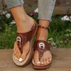 Chaussures décontractées Femmes Sandales Talons de coin orthopédique Summer 2024 Slippers pour talons de plage Flip Flops Zapatos Mujer