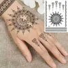 Tattoo Transfer Black Henna Tattoo Stickers for Hand Temporary Tattoos for Women Butterfly Mehndi Flower Fake Tattoo Mandala Body Art 240426