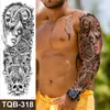 Tatuaż transfer Wodoodporna TETATOO TATTOO ZKŁADA BIG TOTEM TIGER LION Wolf Rose Arm Tattoo Man Kobieta tatuaż nogi