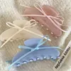 Clamps YHJ Ballet Style Hair Claw Korean Ribbon Tie Bow Flowers Hair Clips Sweet Girl Acetate Claw Clip Hair Accessories for Women Girl Y240425