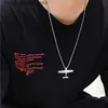 Hänge halsband Ny mode mens flygplan halsband 28 tum lång hals hip hop rock pendell halsband män tillbehör pojkvän gåva Q240426