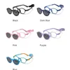 Occhiali da sole rotondi per bambini 3-8 Girls Boys Optical Oftare Lenti Accessori a cornici in silicone flessibili e cinghia 240419