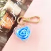 Keychains lanyards schattige rozen sleutelhanger liefde hart hanger Eeuwige bloemen sleutelhanging voor vrouwen tas ornamenten autosleutels accessoires paar cadeaus