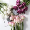 7pcs Real Touch Tulip Artificial Flower Silk Bouquet Home Living Room Decoration Tulips Fake Flowers Home Garden Decor 240415