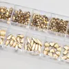 920st Champagne Rhinestones for Nails Gold Bling Nail Art Jewelry Flat Back Blandade storlekar Golddiamond Gem Stone 240425