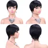 Pixie Coup Human Hair Wigs for Black Women Wear sans glueless et Go Wig Aucune Lace Front sans glueless Wigs Pixie en couches courtes courtes avec une frange