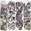 Tatueringsöverföring 200 stycken grossist tillfällig 48x17 cm tatuering full arm ben nun lejon tatu för män kvinnor henna kroppskonst tatuering klistermärken leveranser 240427