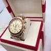 Luxus Uhr Chronograph Qrusrtz Bewegungen Roségold Edelstahl Designer Armbandwatch 42mm Relojes Para Hombres