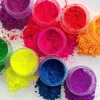 Glitter misturado 14 cores (pacote 10g) Pigmento de pó fluorescente para impressão de tinta Fluorescente neon glitter pó de unhas pigmento140g/lote