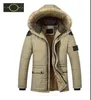 Stone Jacket Island Plus Size Casat Designer de marca masculina Desabofando o inverno espessando à prova de vento ao ar livre colar de pele grande cp jackets B22
