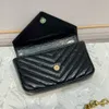 Дизайнерская сумка Crossbody CC мини -сумка роскошная сумочка Классическая маленькая квадратная кошелька модные сумки 10A Качественная золотая цепочка подлинная кожаная сумочка