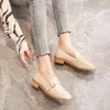 Casual Shoes Spring British Style Women's Preppy Square Toe Slip-On Female Retro grunt mun bekväma loafers