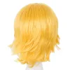 Wigs cosplay parrucca di parrucca femow resistente al calore sintetico resistente ai capelli corti costume cosplay cosplay halloween carnival eventi parco giallo capelli giallo