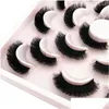 False Eyelashes Pairs D Curl 15Mm Russian Lashes 6D Faux Mink Reusable Fluffy Volume Strips Extensionsfalse Drop Delivery Otkei