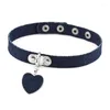 Choker Denims Heart Pendant Necklace for Women Jeans Chokers Punk Collar
