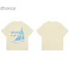 American Niche Trendy Brand Ruhde High Street Vintage Manista curto Casal Hawaii T-shirt Summer Mulheres MMT4