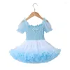 Girl Dresses Girls' Bubble Sleeve Tutu Dress Summer Baby Cake Birthday Fluffy Mesh Girls