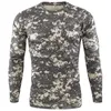 Tactical T-shirts Mens outdoor camouflage T-shirt quick drying long sleeved clothing for hiking military tactics hunting and camping new in 2022 240426