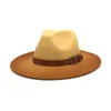 Wide Brim Hats Bucket Hats Tie ed fedora hat jazz hat cowboy hat C Cowboy Winter Fedora Hat Big Brim For Men Jazz Hats Two-color British Hat 2021 J240425